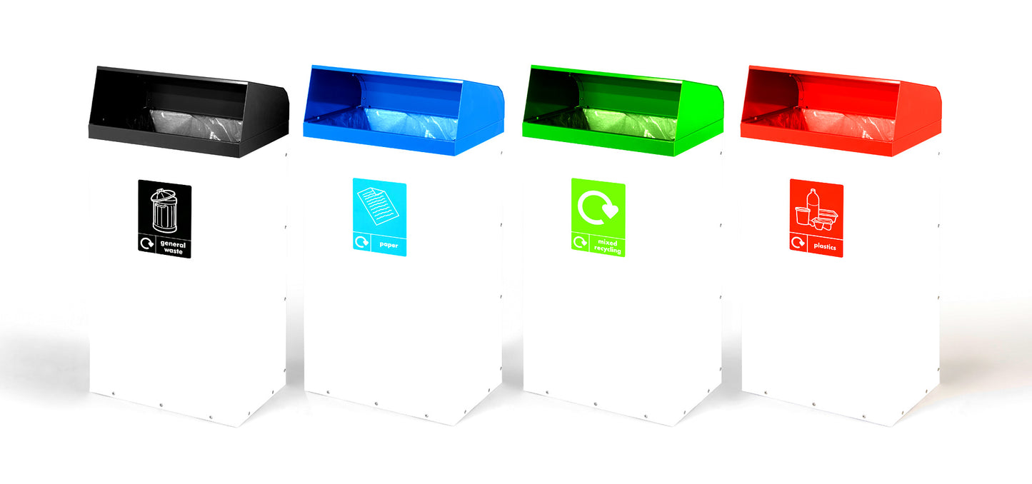 BinLogic UK: 60L Steel Recycling Bin with Open Aperture